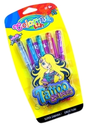 Długopisy żelowe do tatuażu Colorino Kids 5kol.