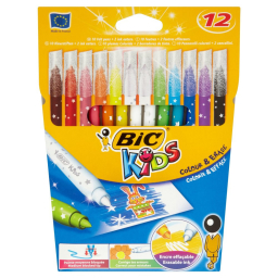Flamastry 12 kolorów BIC Kids Colour & Erase