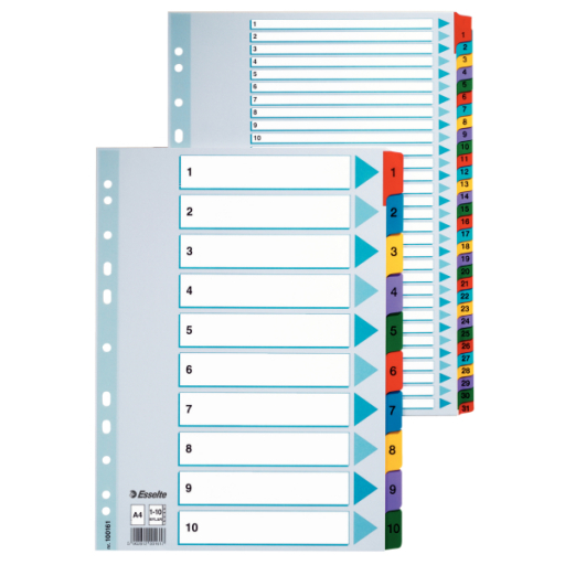 Whitebox A4 A-Z Mylar Register – Weiß, Stabile Index-Blätter Für Ordner