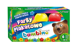 Farby plakatowe BAMBINO w słoiczkach 6 x 20mll