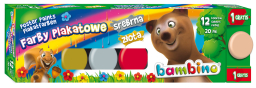 Farby plakatowe BAMBINO w słoiczkach 12 x 20ml