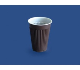 Kubek plastikowy brązowo - biały do ciepłych 180 ml 100 szt
