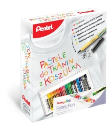 Pastele do tkanin PENTEL 15 kol. z koszulką