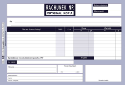 Rachunek uproszczony dla zwolnionych z VAT A5