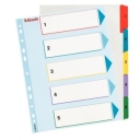 Przekładki A4 ESSELTE Maxi Mylar  kolorowe, numeryczne 1-5 /100207/