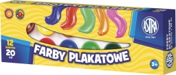 Farby plakatowe ASTRA w słoiczkach, 20 ml x 12 kol.