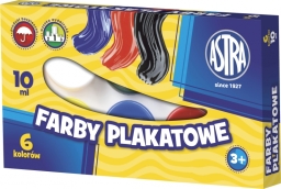 Farby plakatowe ASTRA w słoiczkach, 10 ml x 6kol. 
