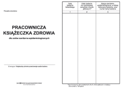 Pracownicza książeczka zdrowia do celów sanitarno - epidemiologicznych