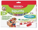 Flamastry dwustronne FIBRACOLOR Bipunta 24kol.