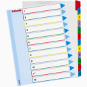Przekładki A4 ESSELTE Maxi Mylar kolorowe,  numeryczne 1-12 /100209/
