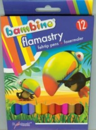 Flamastry 12 kolorów BAMBINO