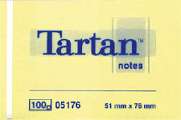 Karteczki samoprzylepne TARTAN 51x76 żółte