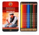 Kredki akwarelowe KOH-I-NOOR Mondeluz 12 kolorów metalowe opakowanie  / 3722 /