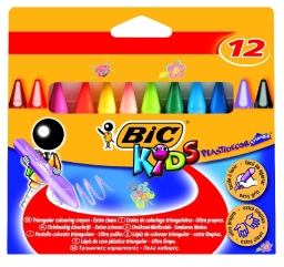 Kredki świecowe BIC TRIANGLE 12 kolorów - od 1 roku