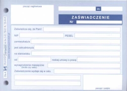 Zaświadczenie A6