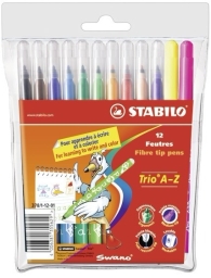 Flamastry STABILO Trio trójkątne, spieralne - komplet  12szt.