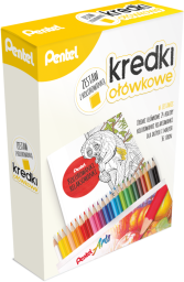 Zestaw Pentel kredki ołówkowe 24kol. + kolorowanka